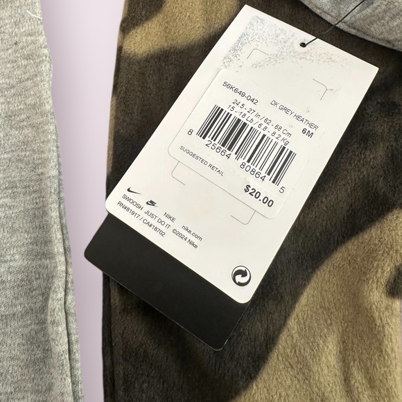 Nike Baby Set Of Three Footies - Gray, Camouflage, and Cream Size 6 Months - Picture 5 of 14